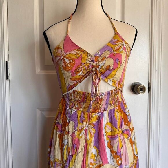 Jolie & Joy Women's Colorful Butterfly Smocked Dress Trippy Fairycore - Picture 2 of 6